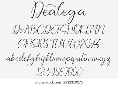 Dealega is alphabet modern script font