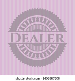Dealer badge with pink background. Vector Illustration. Detailed.