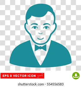 Dealer EPS vector icon. Illustration style is flat iconic soft blue symbol on chess transparent background.