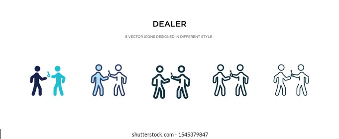 dealer icon in different style vector illustration. two colored and black dealer vector icons designed in filled, outline, line and stroke style can be used for web, mobile, ui