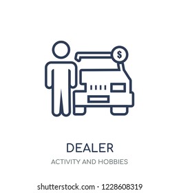 Dealer icon. Dealer linear symbol design from Activity and Hobbies collection. Simple outline element vector illustration on white background.