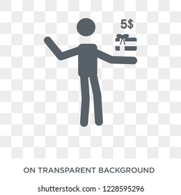 Dealer icon. Trendy flat vector Dealer icon on transparent background from Activity and Hobbies collection. 