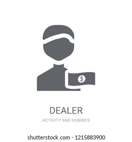 Dealer icon. Trendy Dealer logo concept on white background from Activity and Hobbies collection. Suitable for use on web apps, mobile apps and print media.