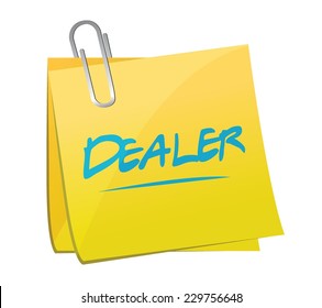 dealer post memo illustration design over a white background