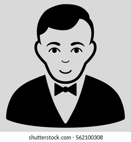 Dealer vector icon. Flat black symbol. Pictogram is isolated on a light gray background. Designed for web and software interfaces.