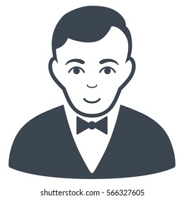 Dealer vector icon. Flat smooth blue symbol. Pictogram is isolated on a white background. Designed for web and software interfaces.