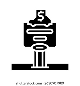 dealership car business glyph icon vector. dealership car business sign. isolated symbol illustration