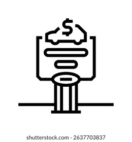 dealership car business line icon vector. dealership car business sign. isolated contour symbol black illustration
