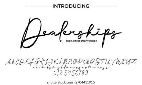 Concessionárias - Fonte de script elegante para design manuscrito suave e tipografia criativa
