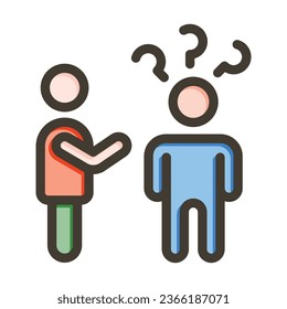 Dealing with Difficult Personality Vector Thick Line Filled Colors Icon For Personal And Commercial Use.
