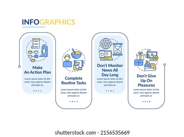 Dealing with emotions rectangle infographic template. War actions. Data visualization with 4 steps. Process timeline info chart. Workflow layout with line icons. Lato-Bold, Regular fonts used