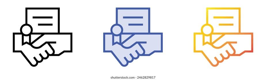 dealing icon. Linear, Blue Fill and Gradient Style Design Isolated On White Background