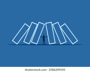 Dealing with two sided problems, businessman deals with two way domino effects