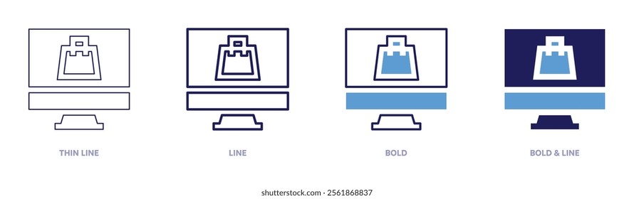 Deals near me icon in 4 different styles. Thin Line, Line, Bold, and Bold Line. Duotone style. Editable stroke.