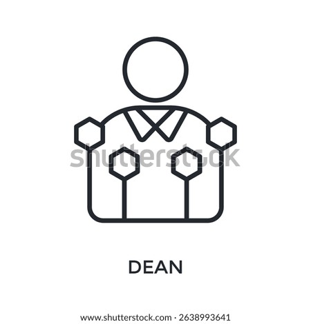 Dean Icon Outline Style. Vector Illustration For Graphic Design
