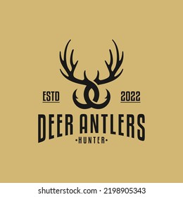 dear antlers vector logo, antler logo, hunter logo