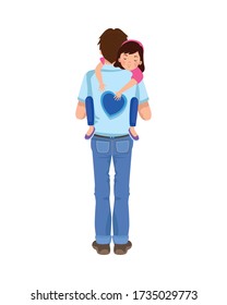 dear father with little daughter vector illustration design svg