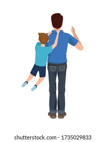 dear father with son avatars characters vector illustration design