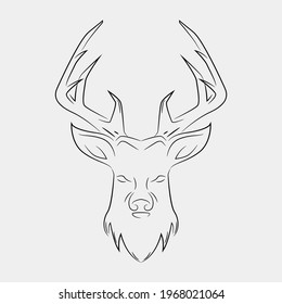 dear head and logo  icon and illustration