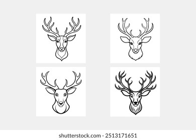 Dear head silhouette vector design