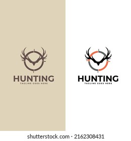 Dear hunter logo vector template.Hunting logo. suitable for company logo, print, digital, icon, apps, and other marketing material purpose