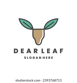 dear leaf logo design vector graphic idea creative svg