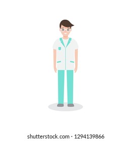 Dear medical officer. The doctor is in medical uniform.