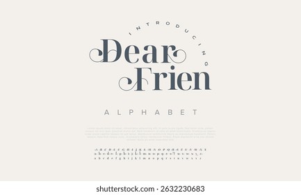 Dear modern geometric alphabet display font vector. Native typography style design 