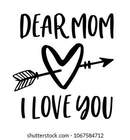 Dear Mom, Dear Mom Card, Mom's Day, Mom's Love, Mother's Day Holiday Vector Text Typography Background for Greeting Cards, Poster, Flyers, Promotion, Scrapbooking