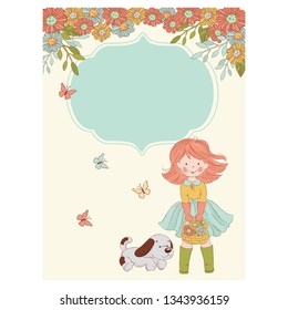 DEAR MOMMY Spring Birthday Mother Day Congratulation Greeting Card Holiday Cartoon Vector Illustration Set Print Fabric Decoration
