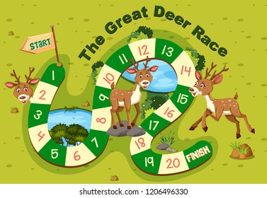 Dear on board game template illustration