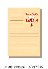 Dear Santa, I Can Explain. Editable cartoon letter, wishlist for humorous excuse of naughty behavior