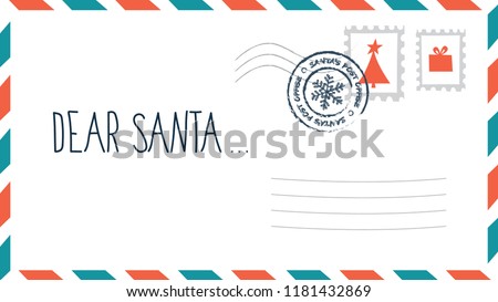 Download Dear Santa Christmas Letter Envelope Stamp Stock Vector ...