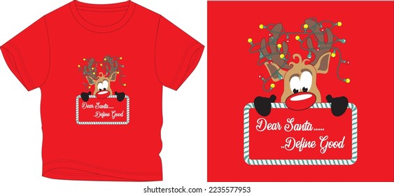 lieber santa definieren gute 2-t-Shirt-Grafikdesign Vektorgrafik digitalen Datei