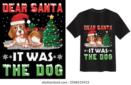 Lieber Weihnachtsmann, es war der Hund. Weihnachts-T-Shirt Design