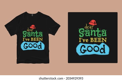 Lieber Weihnachtsmann war ein gutes T-Shirt-Design. Vektorgrafik, Typografie, Poster, Druck, Emblem. Globale Armbanduhren.