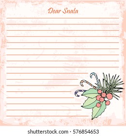 Dear Santa letter -  template