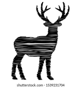 Dear scrible sketch line art vector design