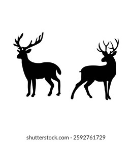 Dear silhouette with vector of illustration