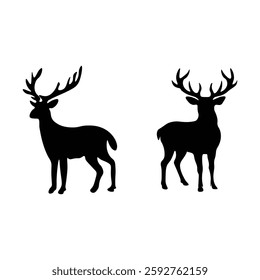 Dear silhouette with vector of illustration