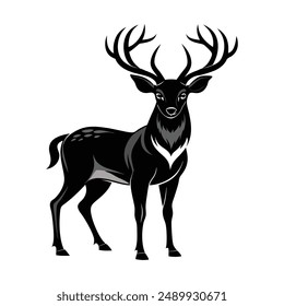 Dear silhouette. Vector illustration white background.
