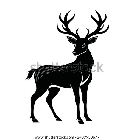 Dear silhouette. Vector illustration white background.