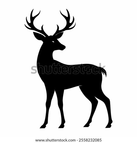 dear vector icon silhouetted on white background