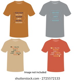 Estimados visitantes,
Estos son algunos diseños de camisetas de cuello redondo con diseños de tipografía. Espero que se beneficien de usar estos diseños.