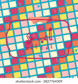 DEAREST DAD in Arabic masked text design featuring alternating arc tile bands pattern and thin stroke frame