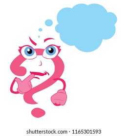 Dearest lady famous funny cartoon amazing question mark lady character woman girl sexy thinking with a thought bubble