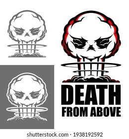 Death from Above symbol vector illustration
the deadly atomic blast in skull shape