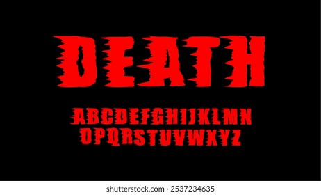 Death, Lettering Vektor Schriftart Stil Gothic blutig, Print Designs Y2k Ghotic Schriftart Konzept für Bekleidung Print Design