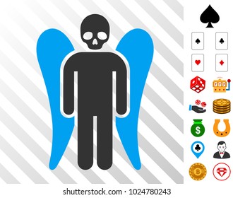 Death Angel icon with bonus gamble symbols. Vector illustration style is flat iconic symbols. Designed for gambling ui.