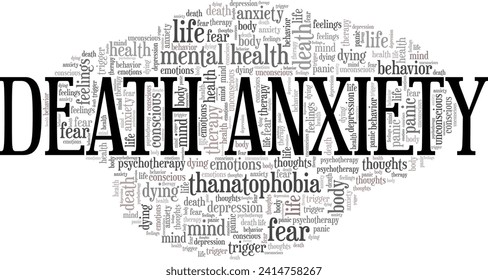 Death Anxiety word cloud conceptual design isolated on white background.